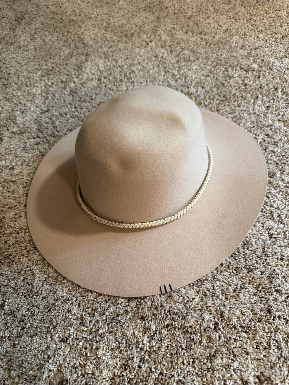 GIGI PIP rue Taupe Wide-Brim Fedora with Braided Trim